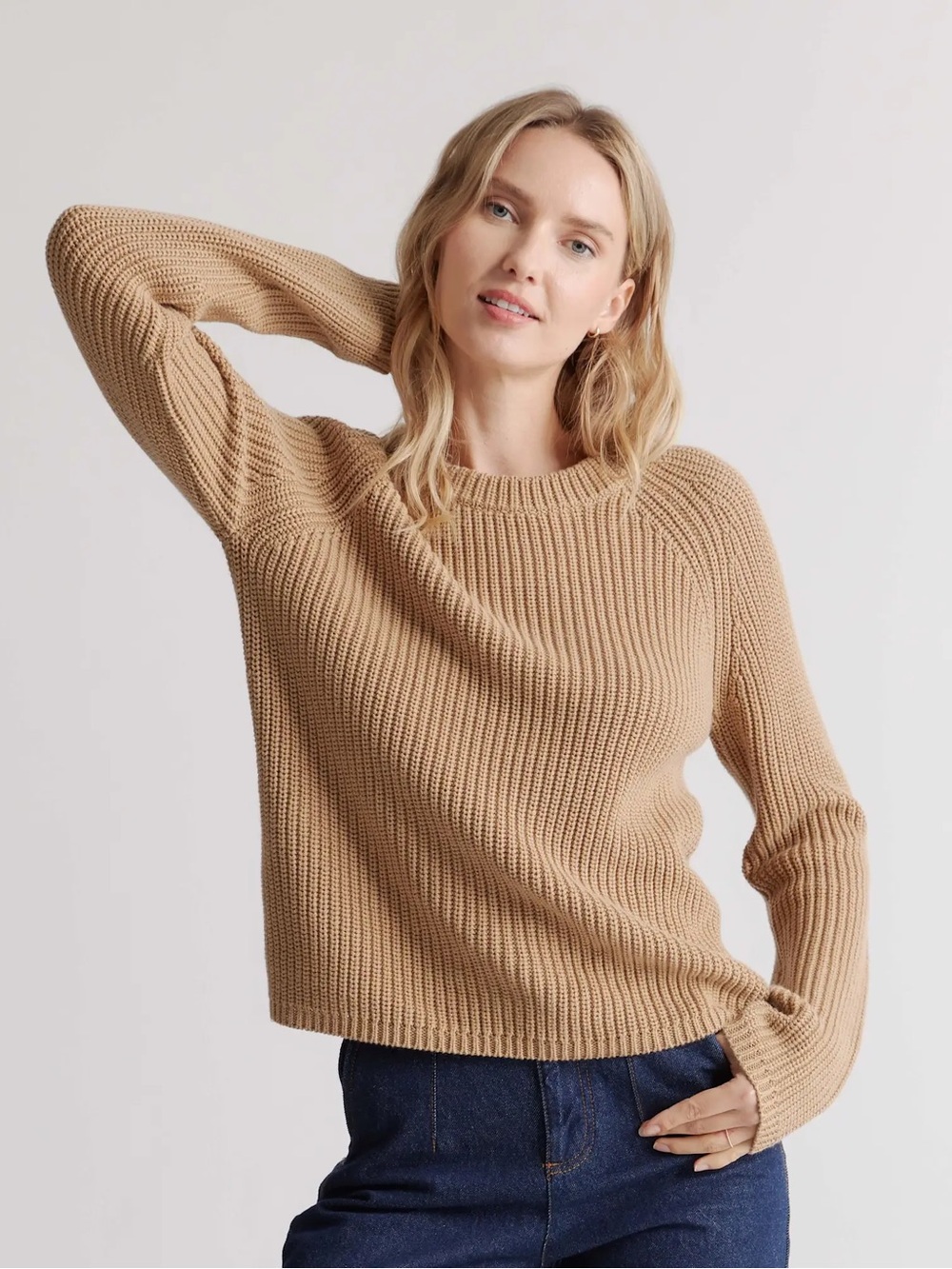 Quince 100% Organic Cotton Fisherman Crew Sweater